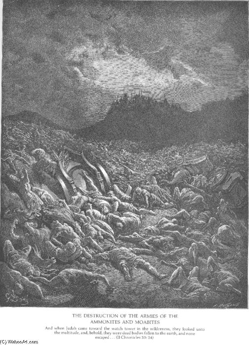 Die Zerstörung Der Armeen Von Ammon Und Moab — Paul Gustave Doré