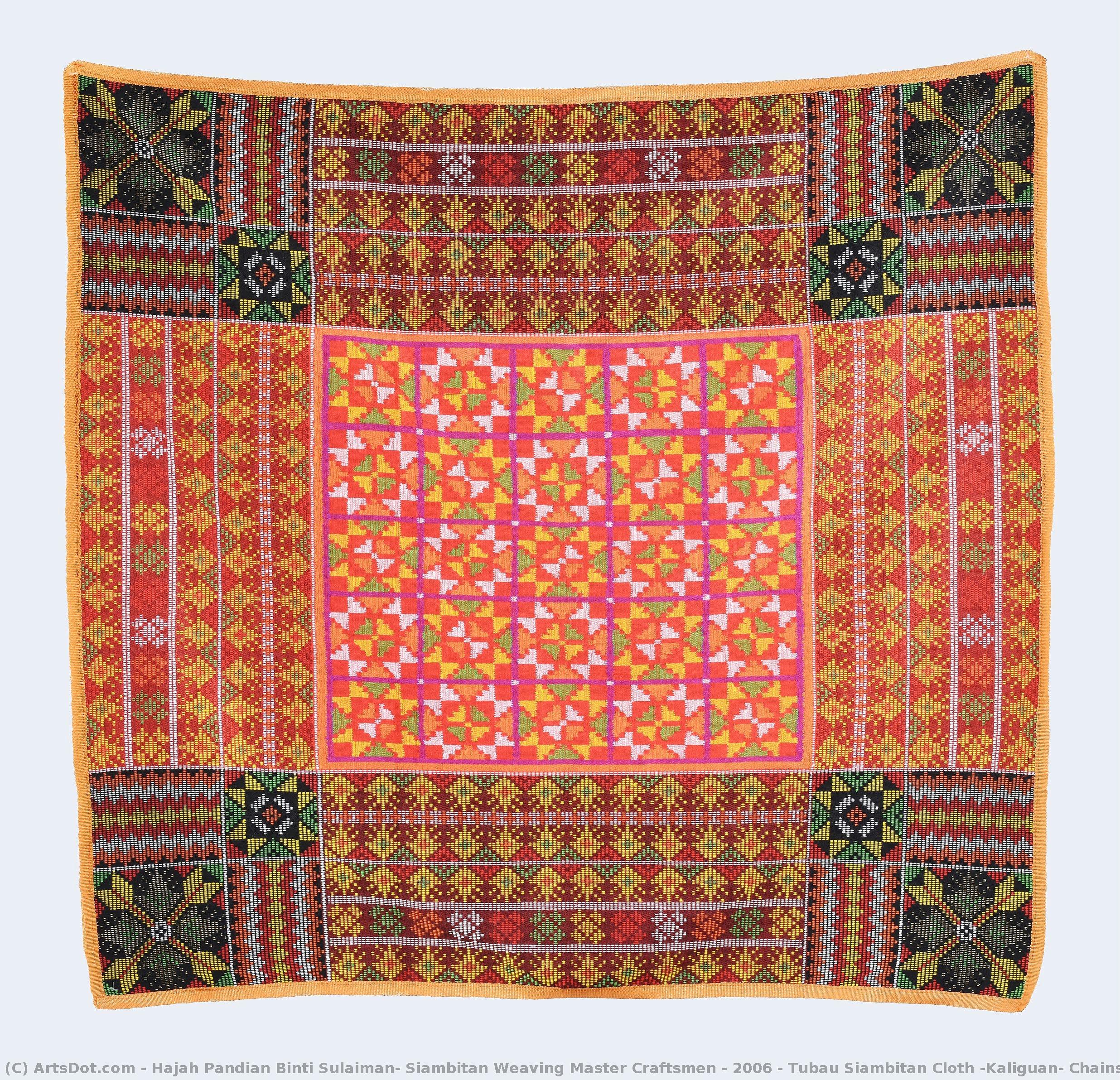 Tubau Siambitan Cloth (kaliguan, Chains, Waves, Cotton And Winter Melon Motif) — Hajah Pandian Binti Sulaiman: Siambitan-webmeisterin – 2006