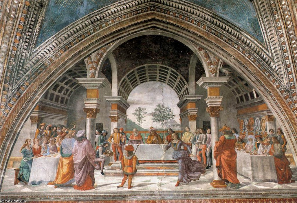 2.right Wall - Herod's Banquet — Domenico Ghirlandaio