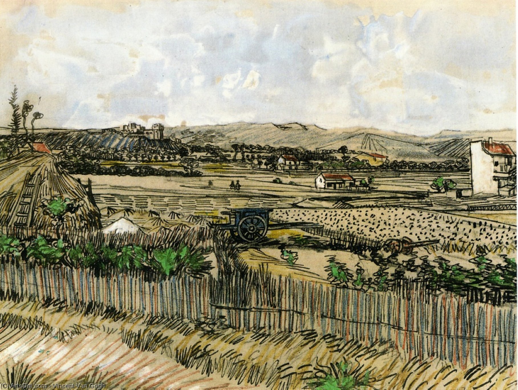 Harvest In Provence, At The Left Montmajour — Vincent Willem Van Gogh