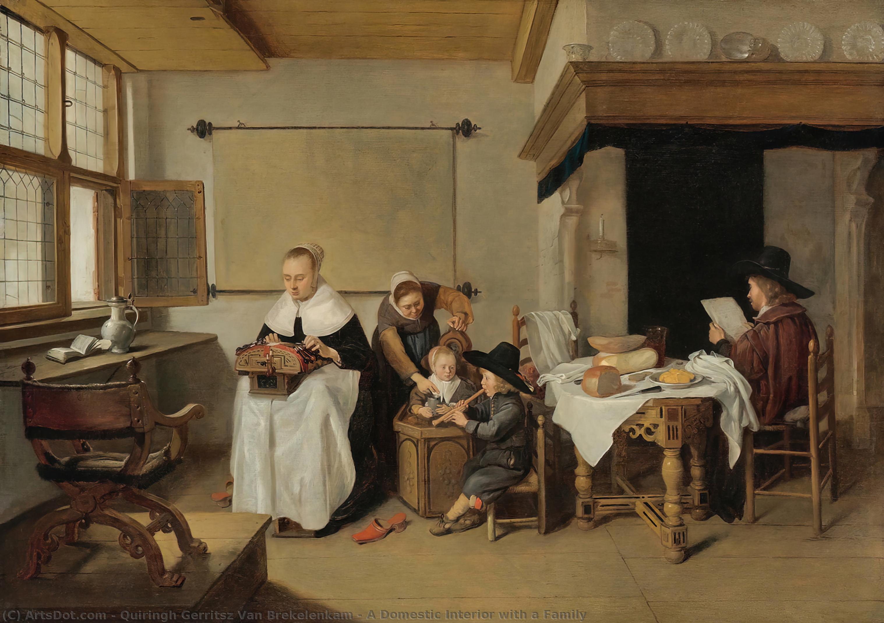 A Domestic Interior With A Family — Quiringh Gerritsz. Van Brekelenkam
