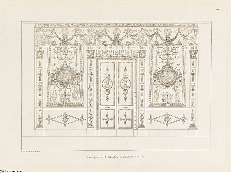 The Faces Of One Bedroom Mrs. G. In Pari — Charles Percier