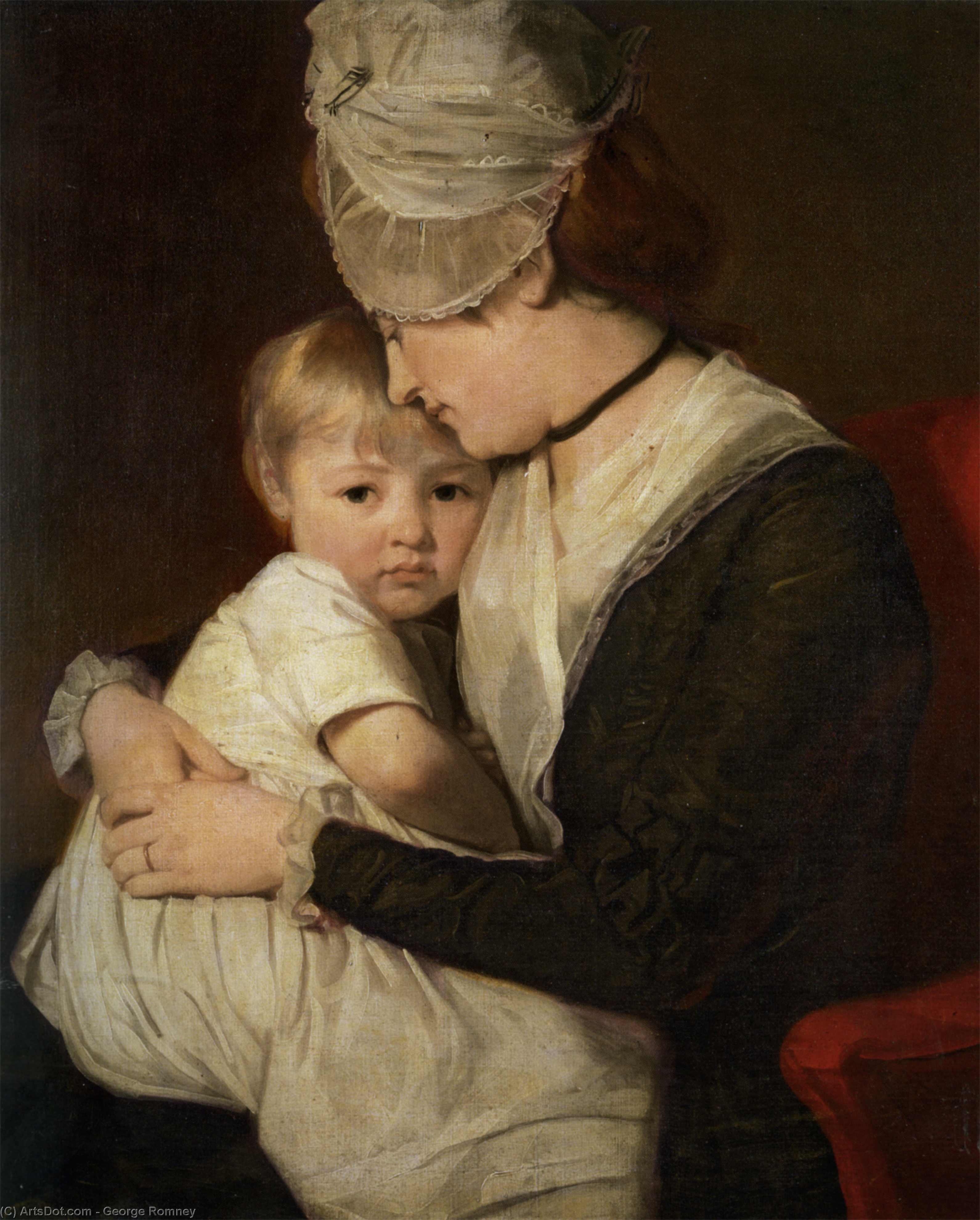 Portrait Of Mrs Anne Carwardine And Her Eldest Son Thomas — George Romney