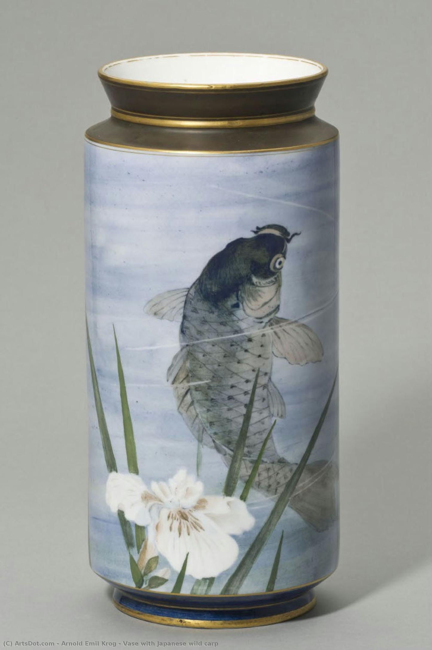 Vase With Japanese Wild Carp — Arnold Emil Krog