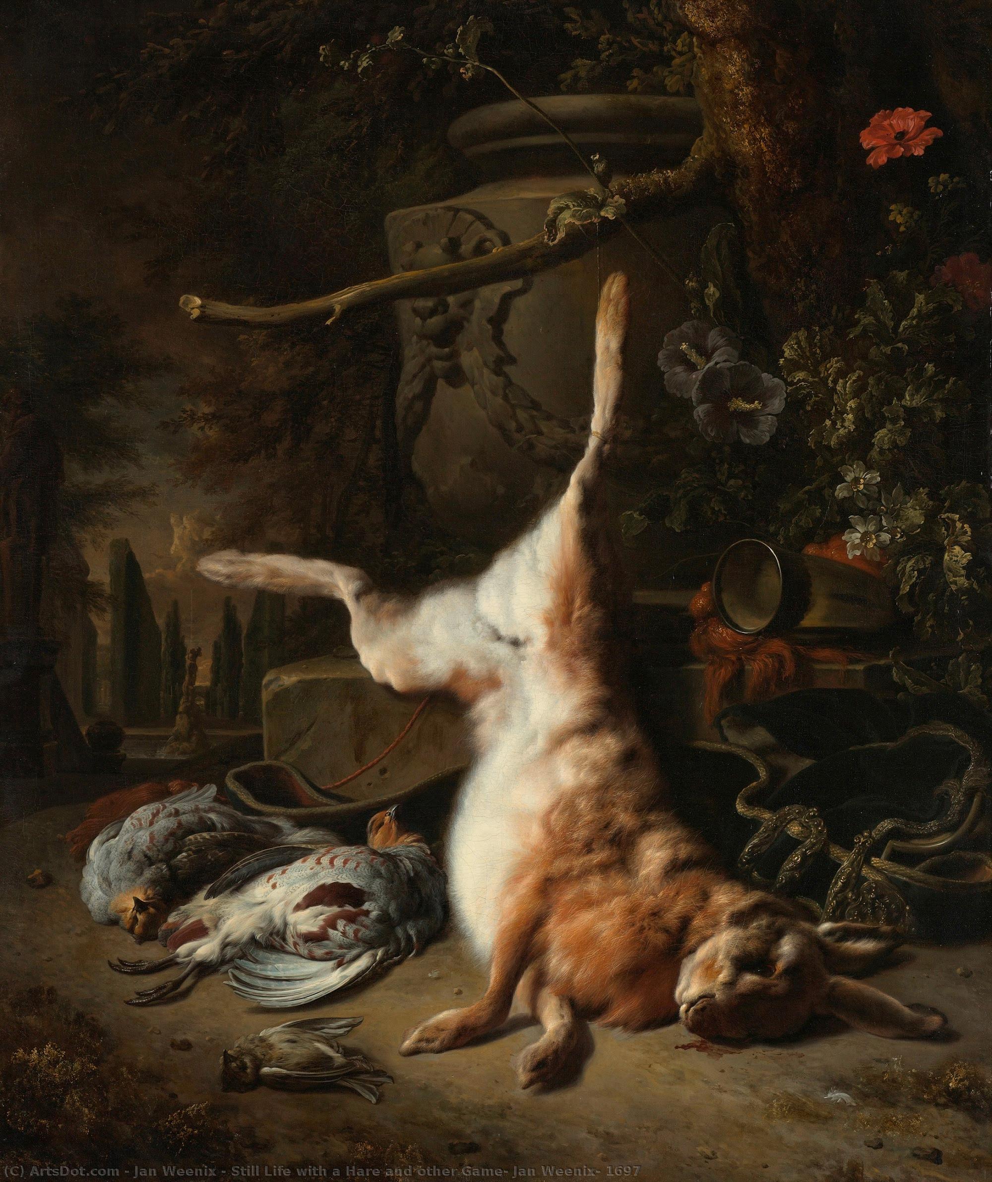 Still Life With A Hare And Other Game, Jan Weenix, 1697 — Jan Weenix