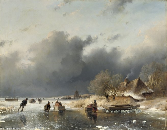 A Day On The Ice — Andreas Schelfhout