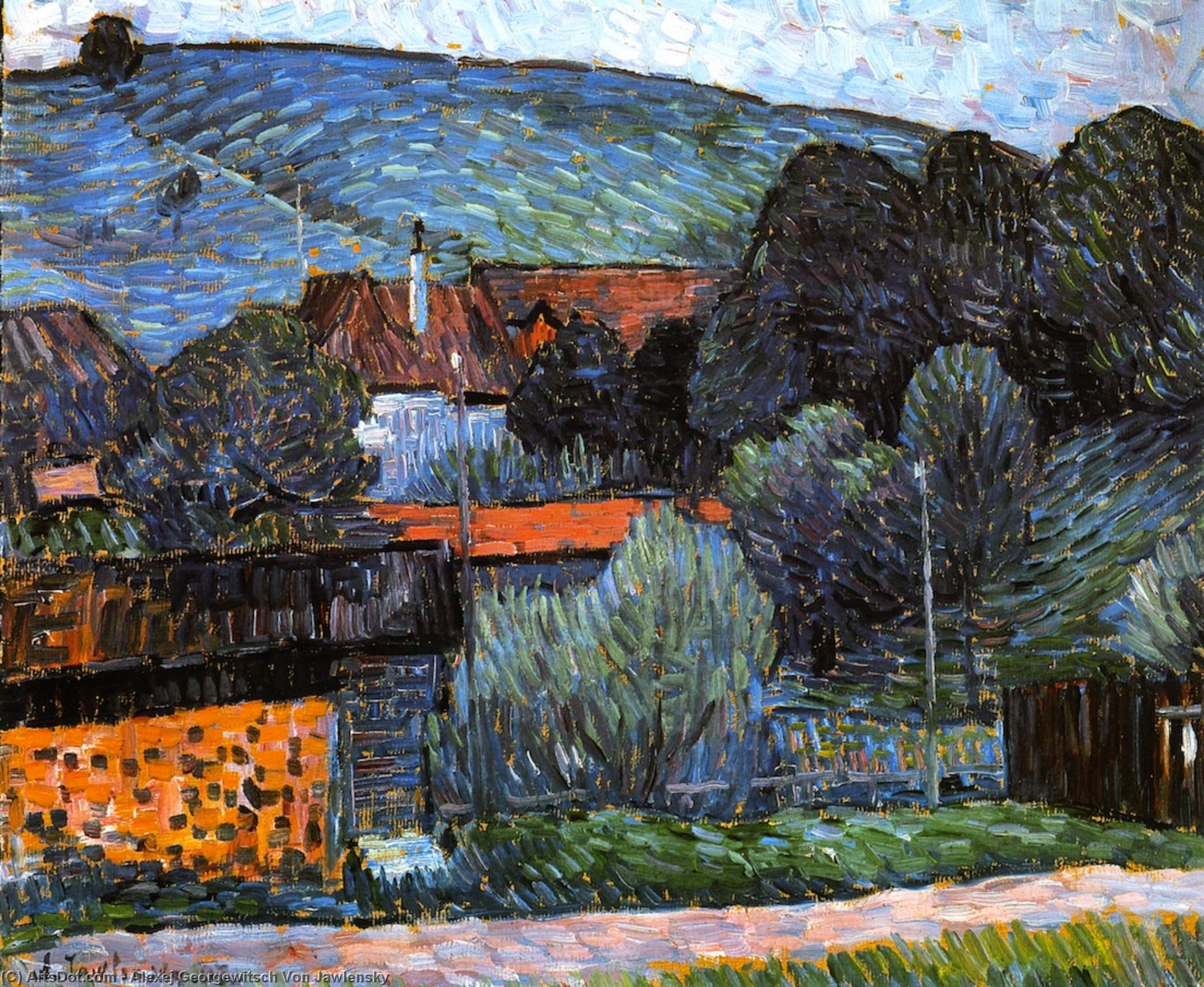 Melancholy In The Evening - Wasserburg On The Inn — Алексеј Фон Јављенски