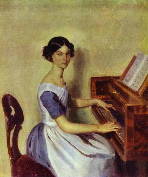 Portrait Of Nadezhda P. Zhdanovich At The Piano — Pavel Fedotov
