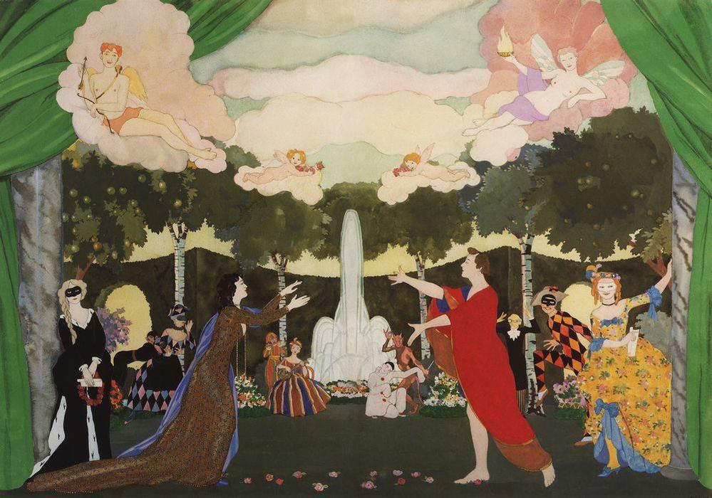 The Curtain Sketch For The Free Theater In Moscow — Konstantin Andreevic Somov
