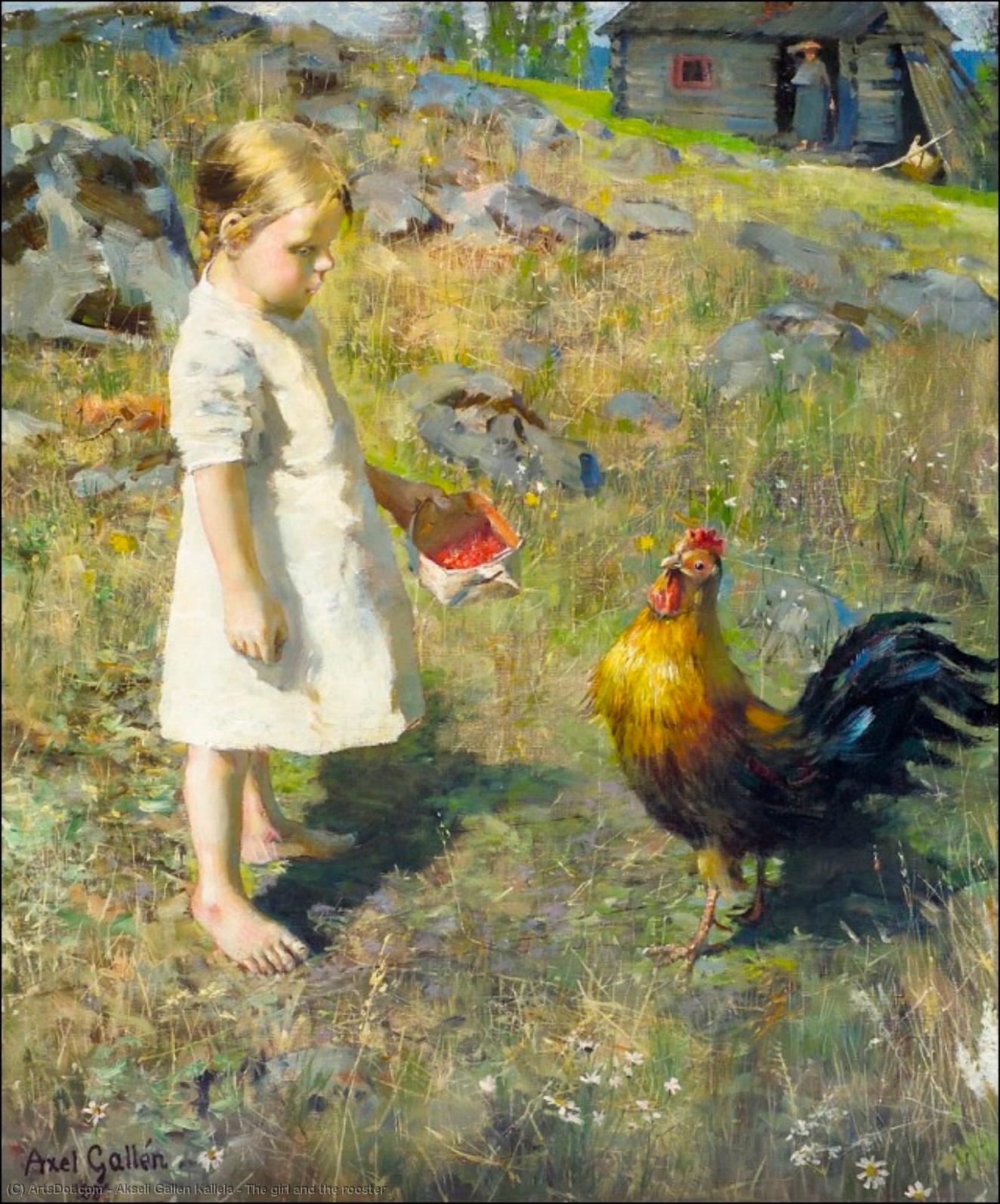 The Girl And The Rooster — Akseli Gallen-kallela
