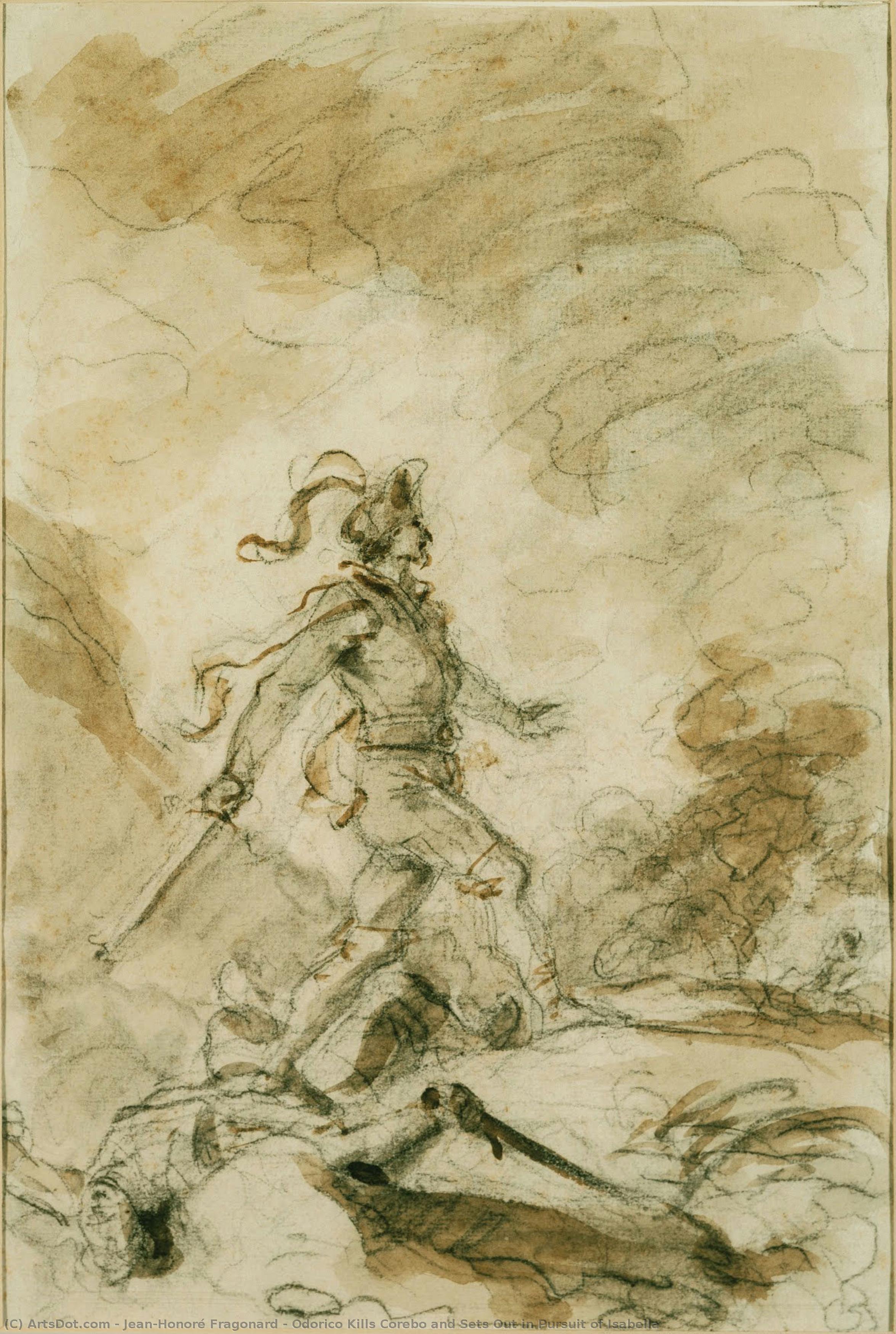 Odorico Kills Corebo And Sets Out In Pursuit Of Isabella — Jean-honoré Fragonard