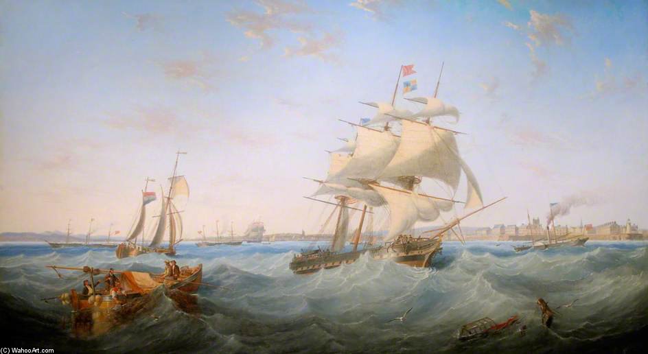 West Hartlepool, Tees Valley, From The Sea — John Wilson Carmichael