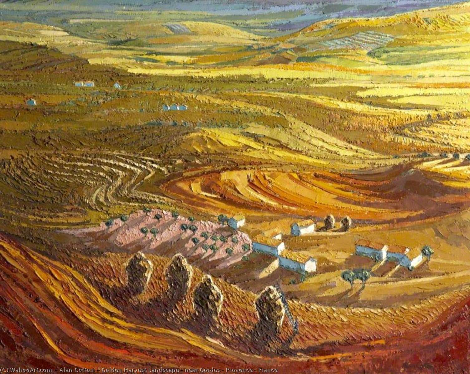 Golden Harvest Landscape, Near Gordes, Provence, France — Alan Cotton
