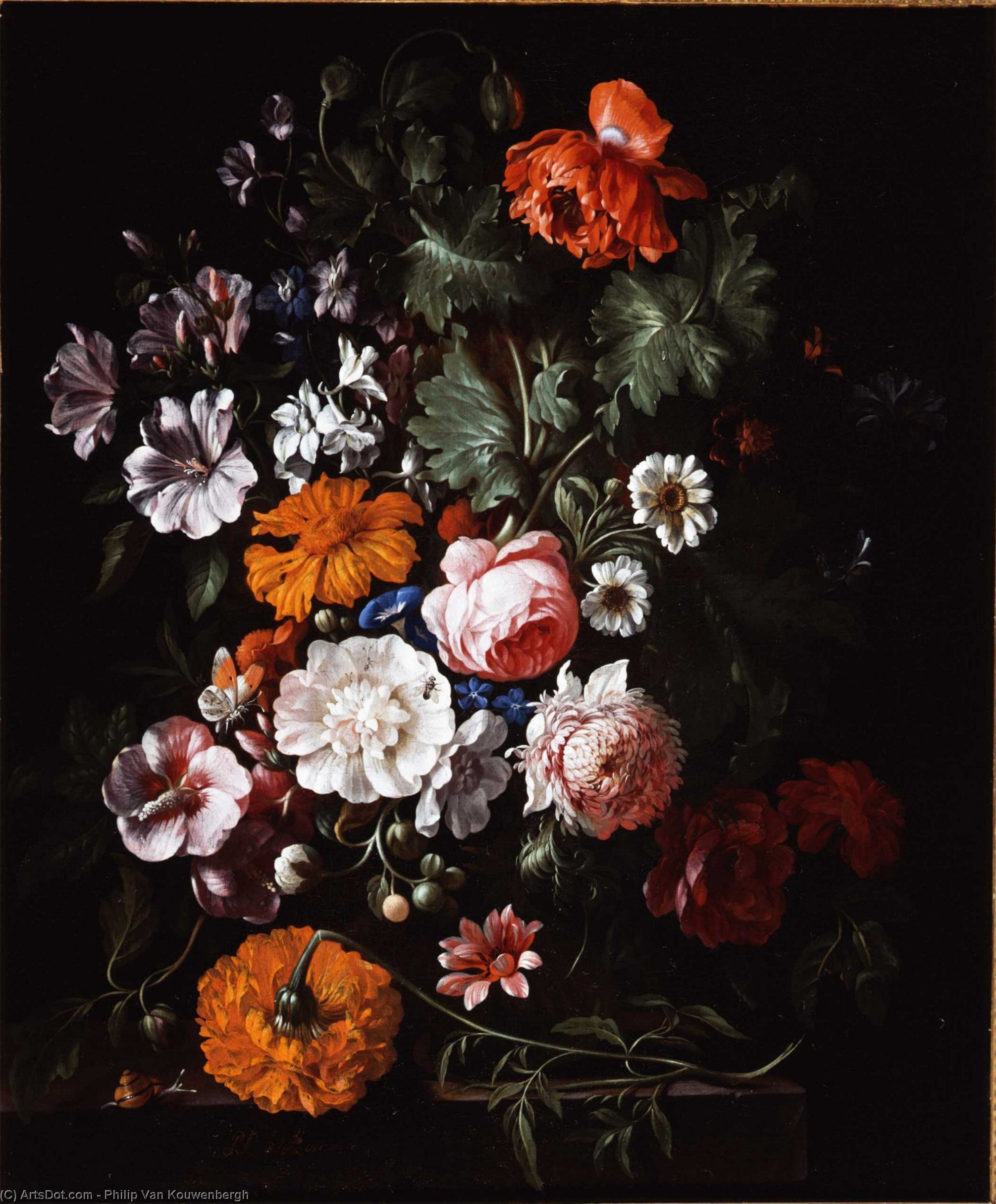 Bouquet Of Flowers In A Vase (private Collection) — Philip Van Kouwenbergh