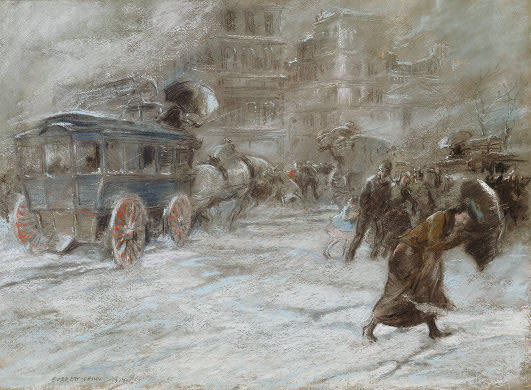 Fifth Avenue Bus, 23rd Street And Broadway — Everett Shinn