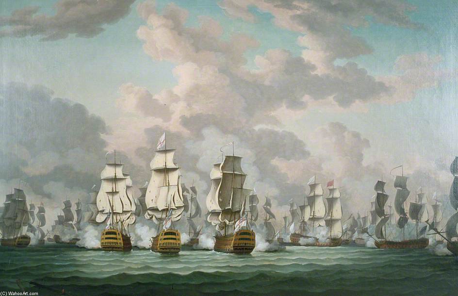 Lord Rodney Breaking The French Line Off Dominica — Robert Dodd
