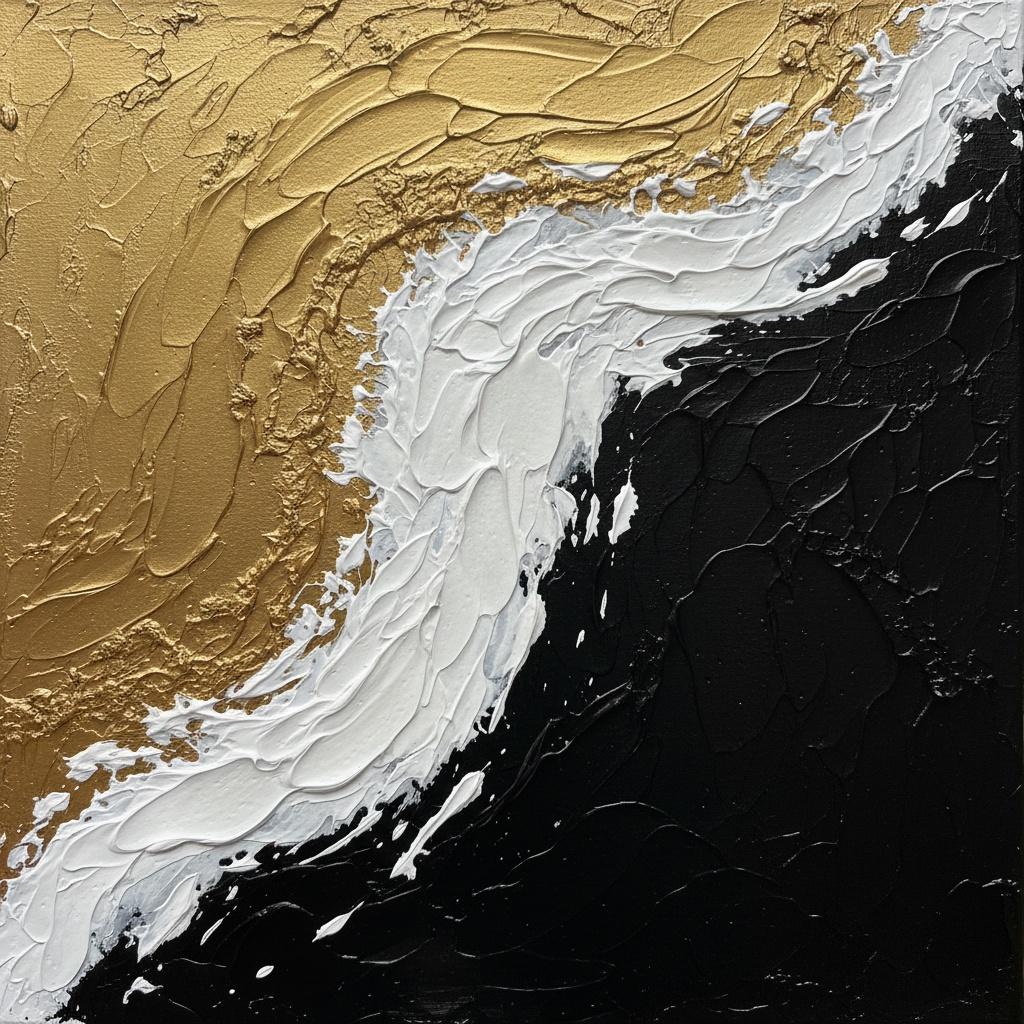Goldener Bruch Inmitten Der Urzeitlichen Leere Skulpturaler Schwarz-weißer Spannung — David Moreau