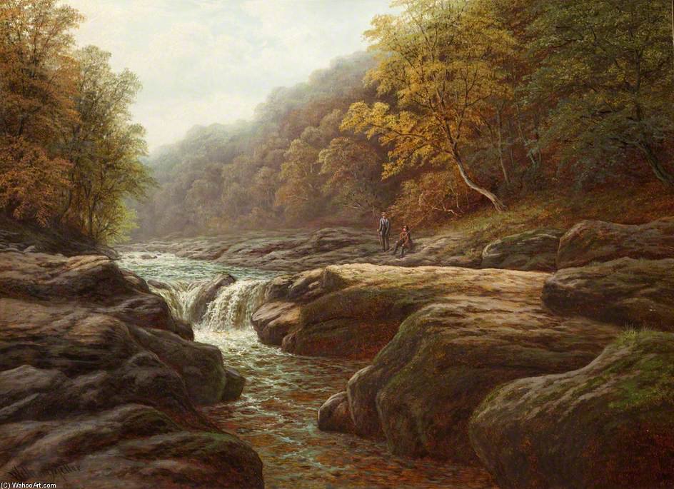 A River Scene With Anglers — William Mellor