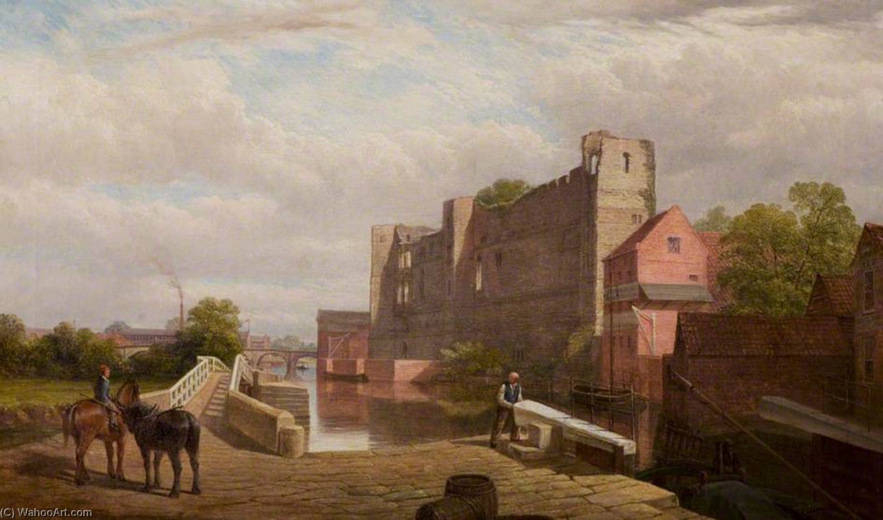 View Of The River Trent And The Old Pack Horse — William Harold Cubley