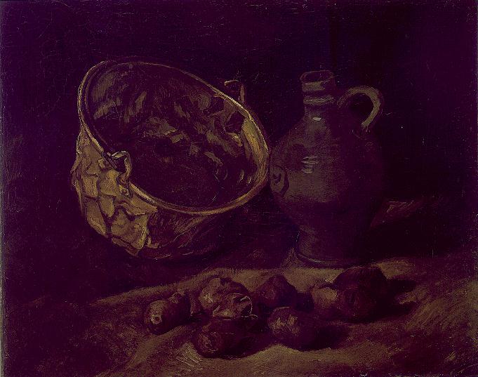 Still Life With Brass Cauldron And Jug — Vincent Willem Van Gogh