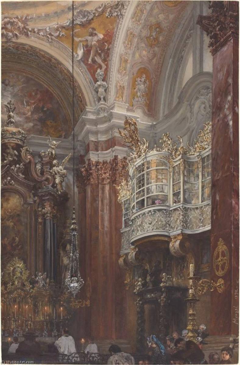 The Interior Of The Jacobskirche At Innsbruck — Adolph Von Menzel