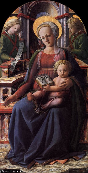 And Child Enthroned With Two Angels — Filippo Di Tommaso Lippi