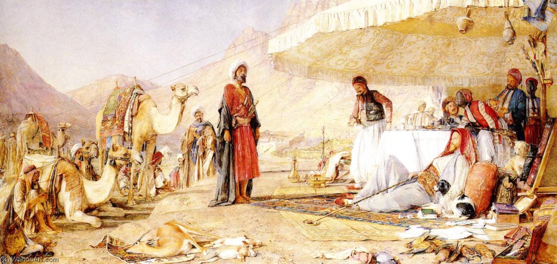 A Frank Encampment In The Desert Of Mount Sinai, 1842,the Convent Of Saint Catherine In The Distance — John Frederick Lewis
