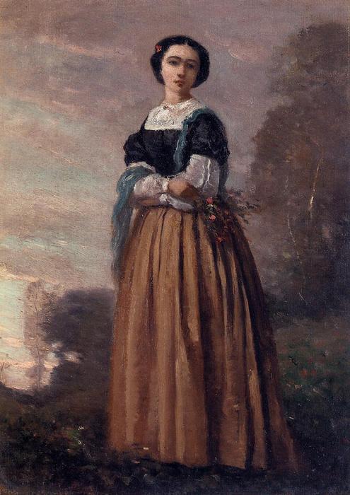 Portrait Of A Standing Woman — Jean-baptiste-camille Corot