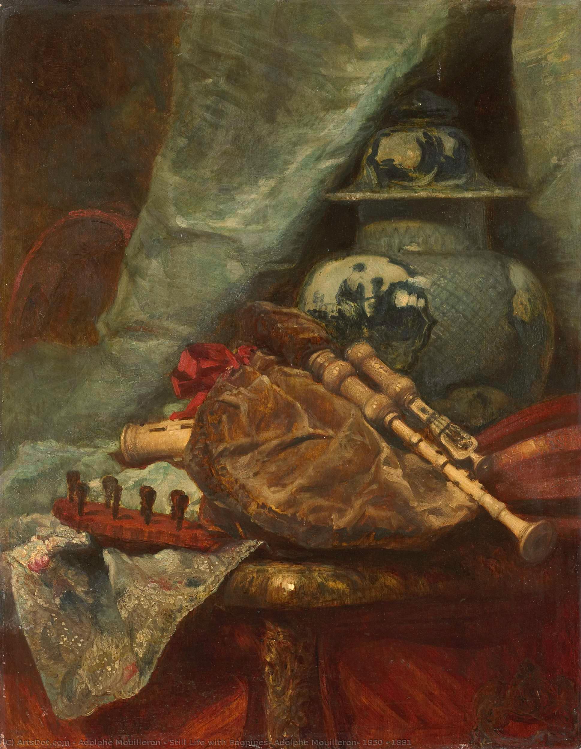 Still Life With Bagpipes, Adolphe Mouilleron, 1850 - 1881 — Adolphe Mouilleron