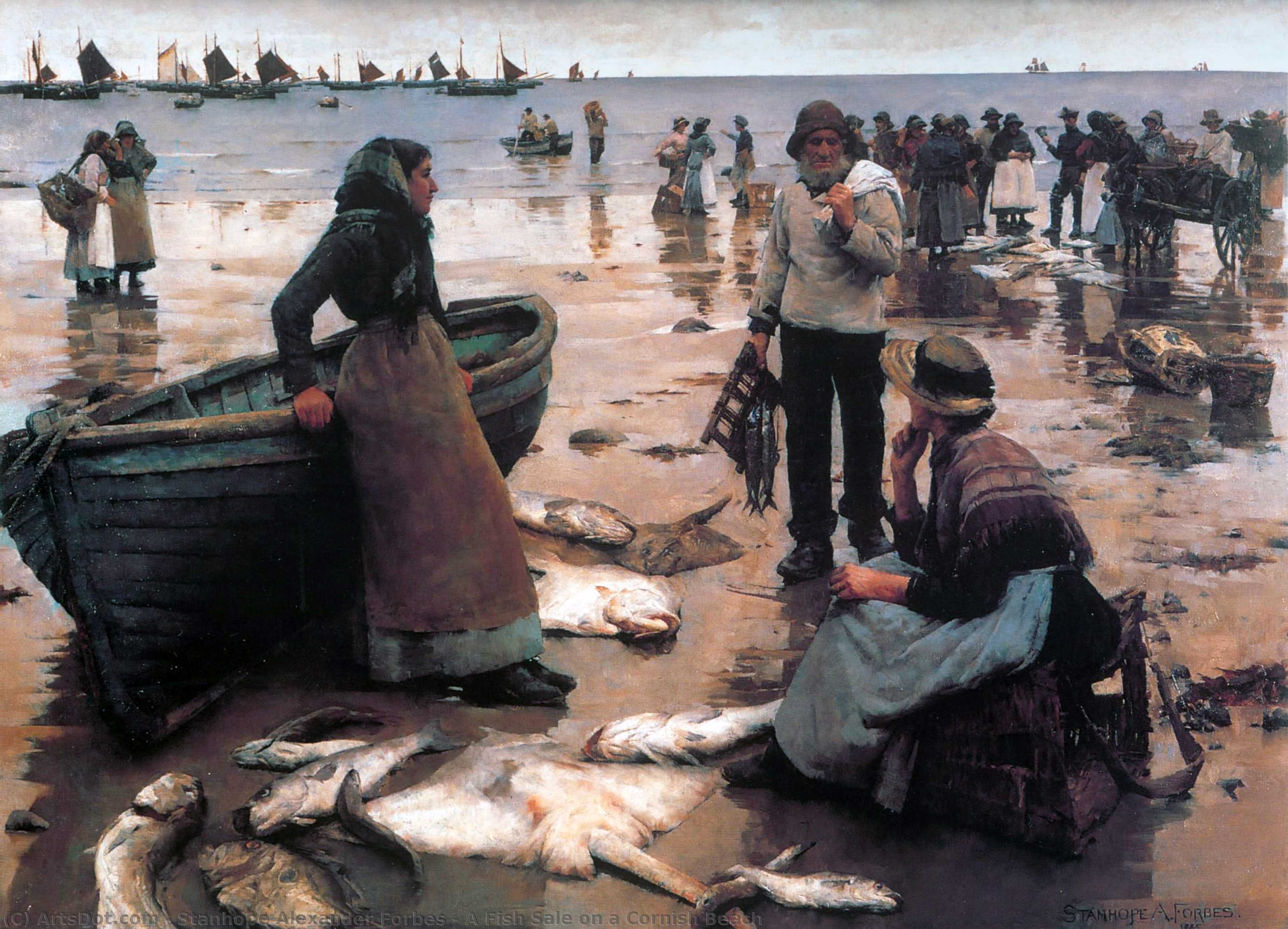 A Fish Sale On A Cornish Beach — Stanhope Alexander Forbes