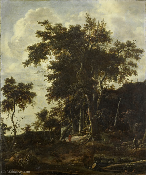 Wooded Landscape With Woodcutters House — Roelandt Roghman