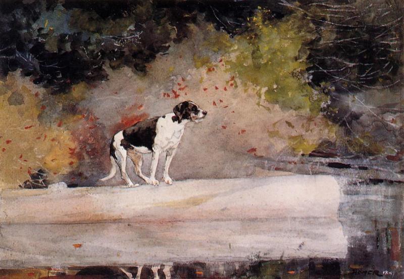 Dog On A Log — Winslow Homer