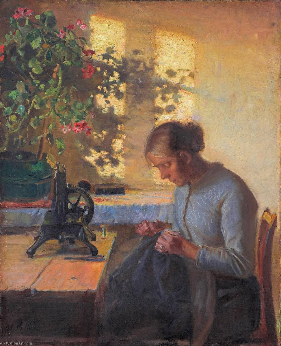 Syende Fiskerpige English Sewing Fisherman's Wife — Anna Kirstine Ancher