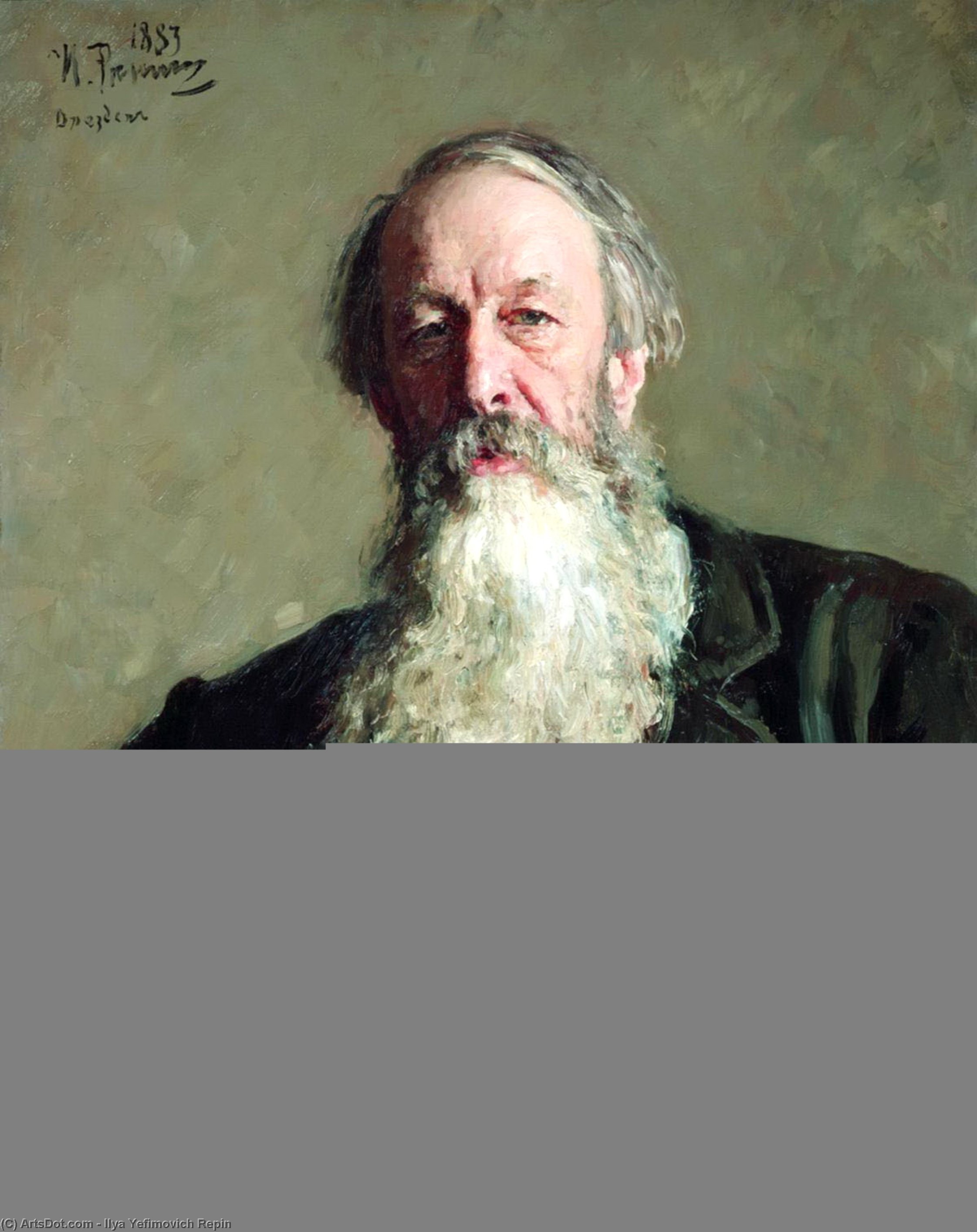 Portrait Of The Art Critic Vladimir Stasov — Иља Репин