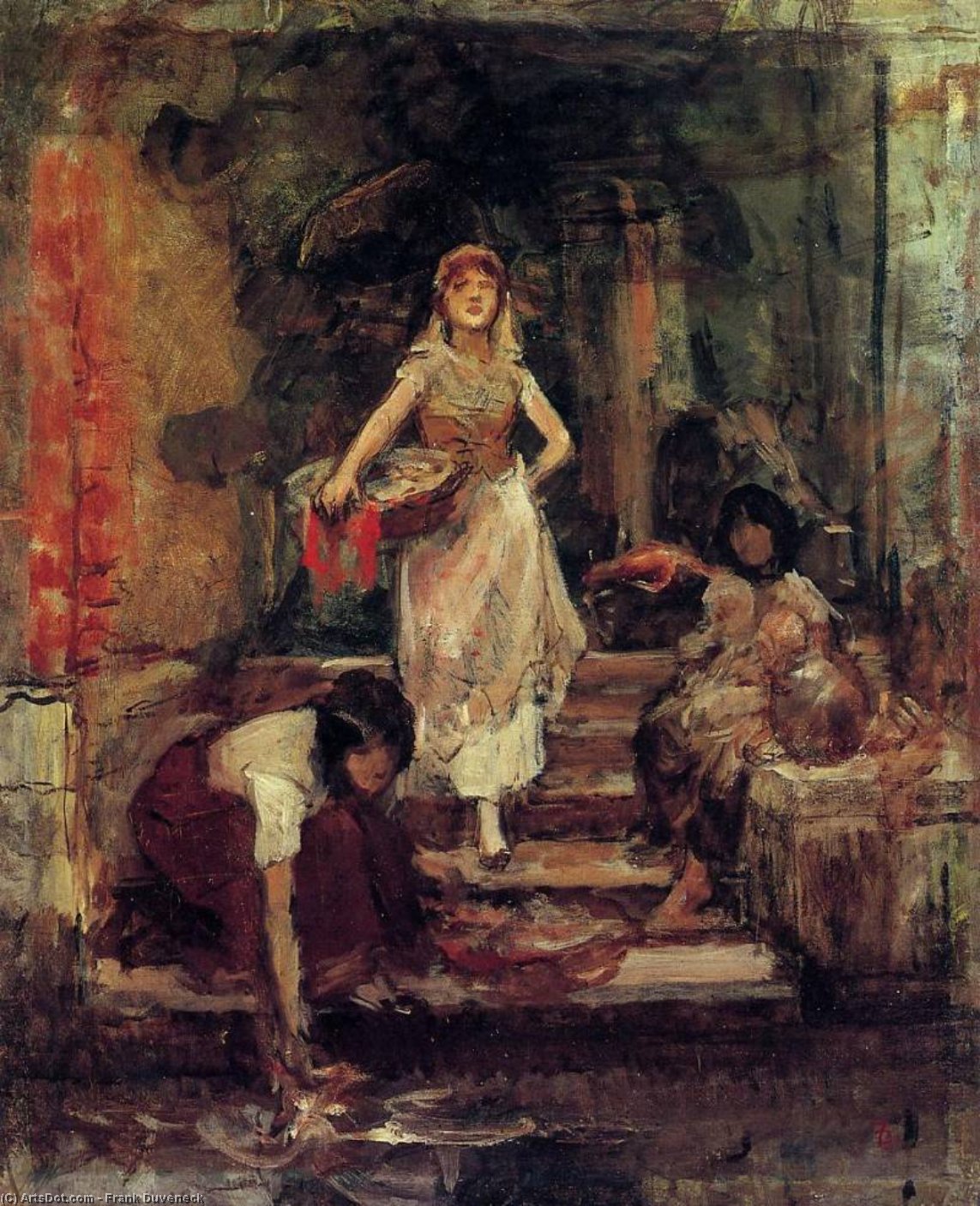 Washerwomen, Venice — Frank Duveneck