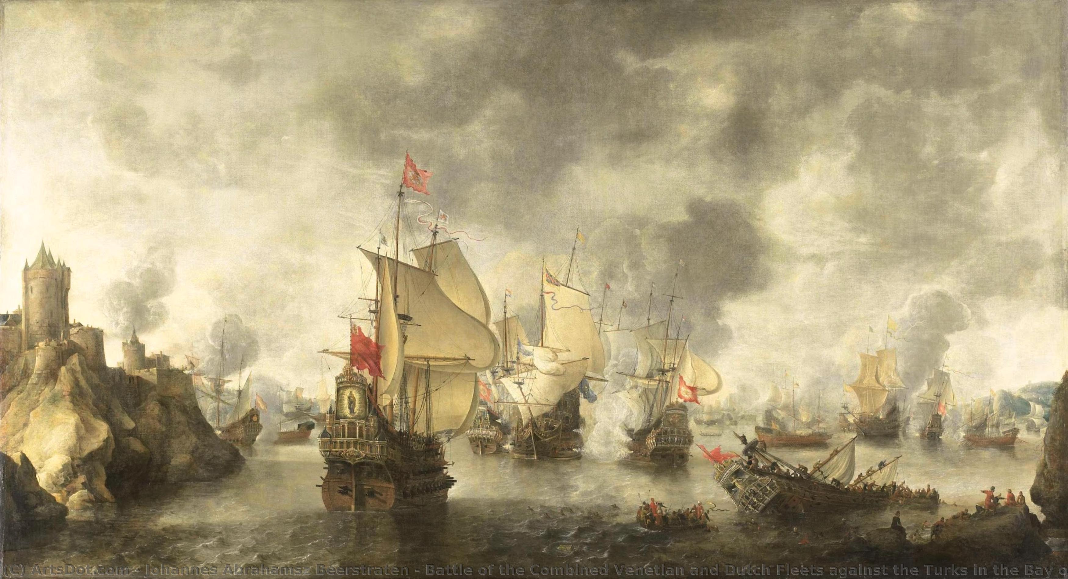 Battle Of The Combined Venetian And Dutch Fleets Against The Turks In The Bay Of Foya, 1649, Abraham Beerstraten, 1656 — Jan Abrahamsz Beerstraten