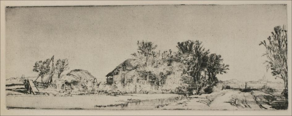 A Landscape Of Irregular Form — Rembrandt Van Rijn