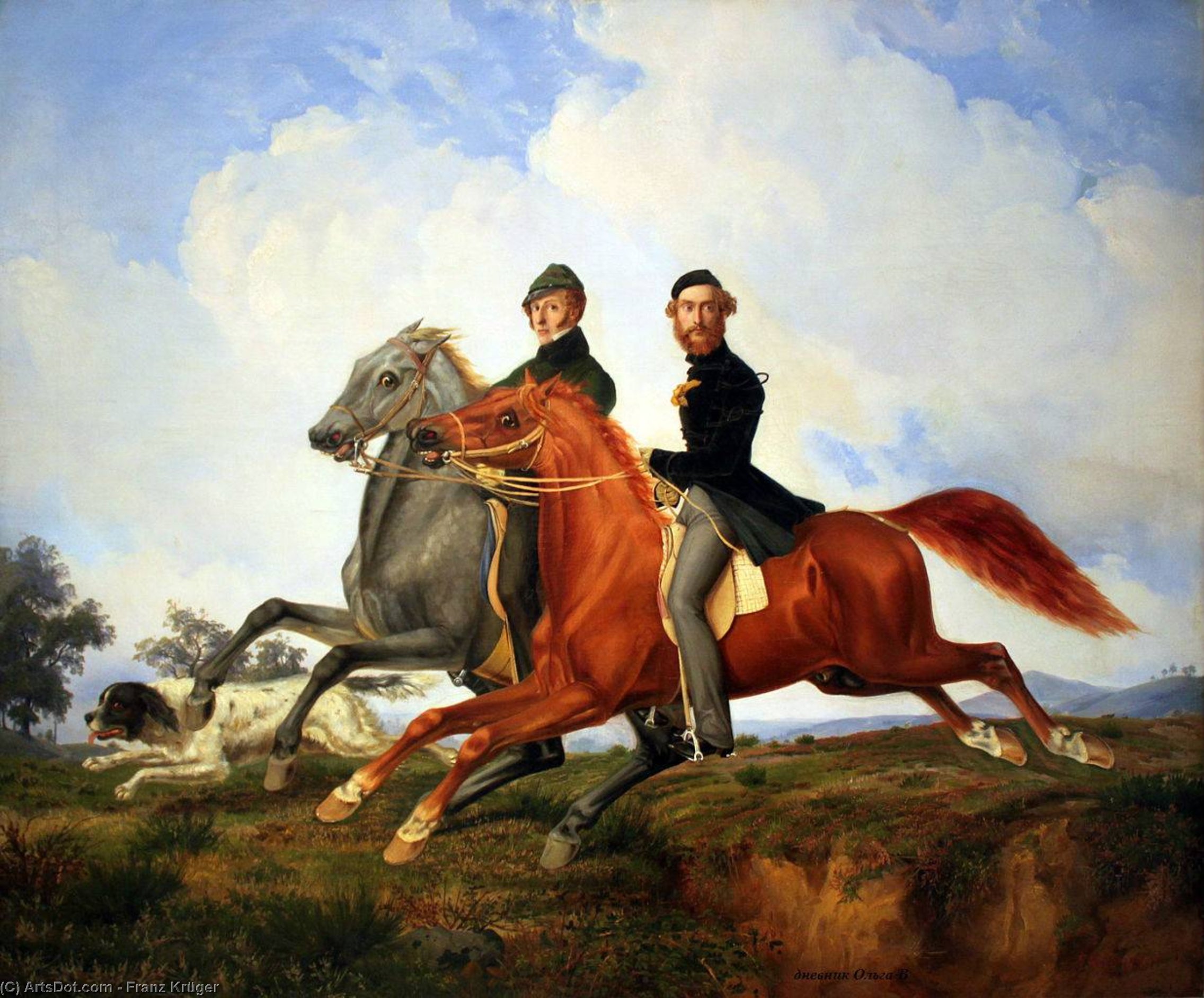 Two Horsemen Galloping — Франц Крюгер