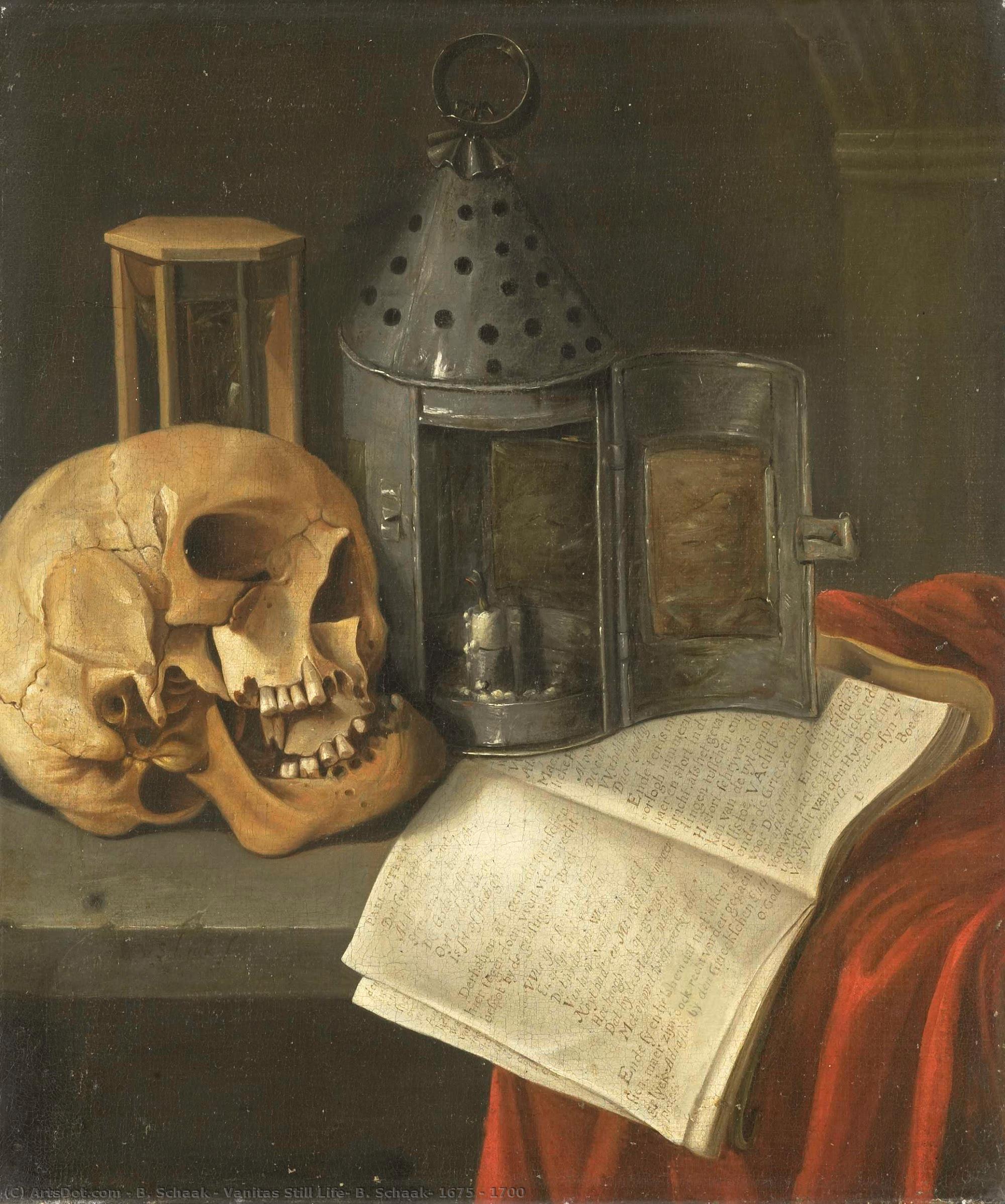 Vanitas Still Life, B. Schaak, 1675 - 1700 — B. Schaak