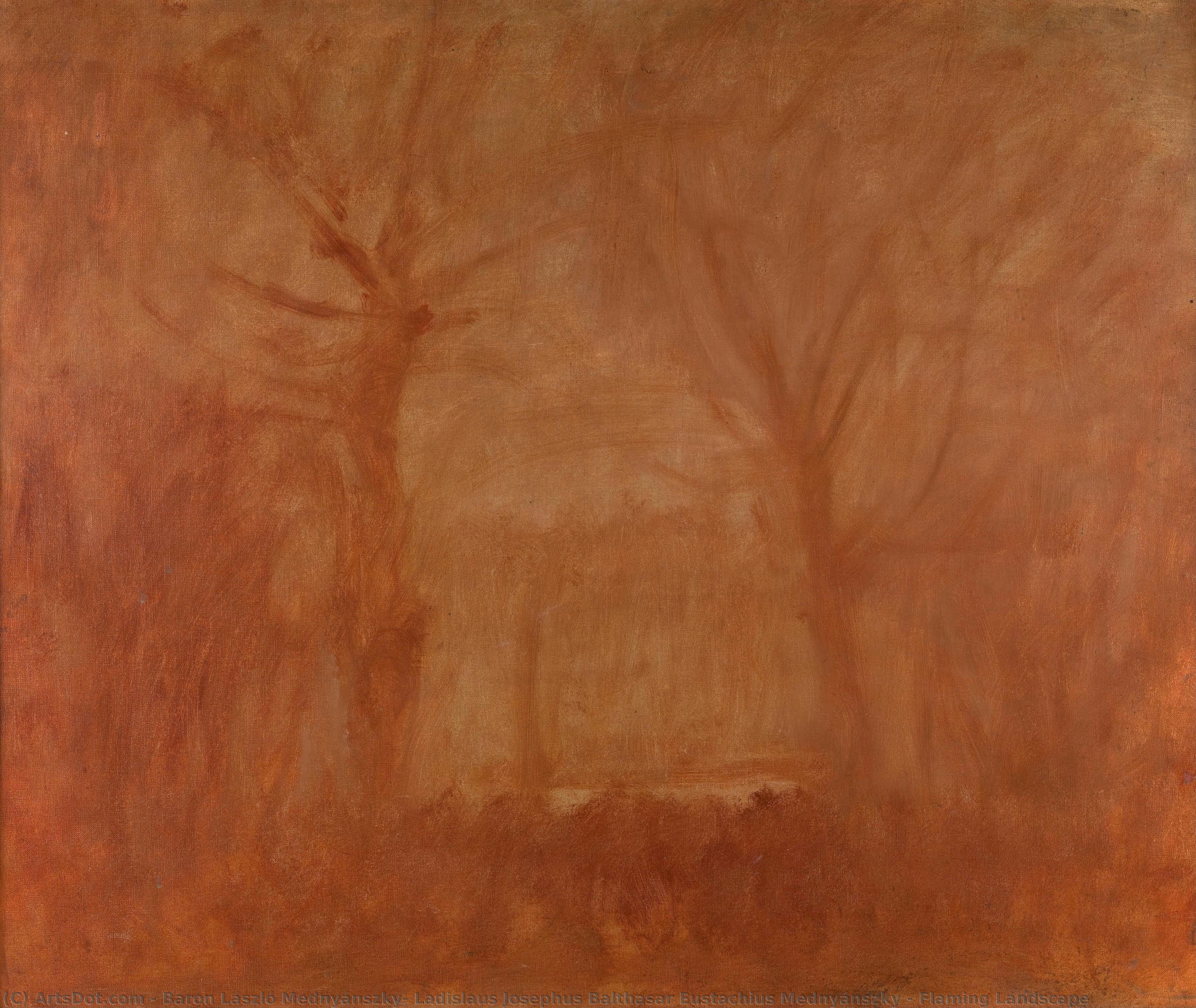 Flaming Landscape — Baron László Mednyánszky, Ladislaus Josephus Balthasar Eustachius Mednyánszky