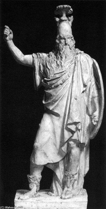 The God Wotan (odin) In A Plumed Helmet — Bengt Erland Fogelberg