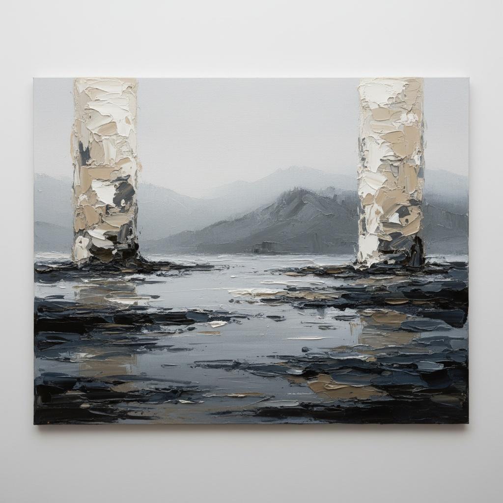 Silent Sentinels: A Monumental Study In Sculptural Monochrome And Shadow — David Moreau