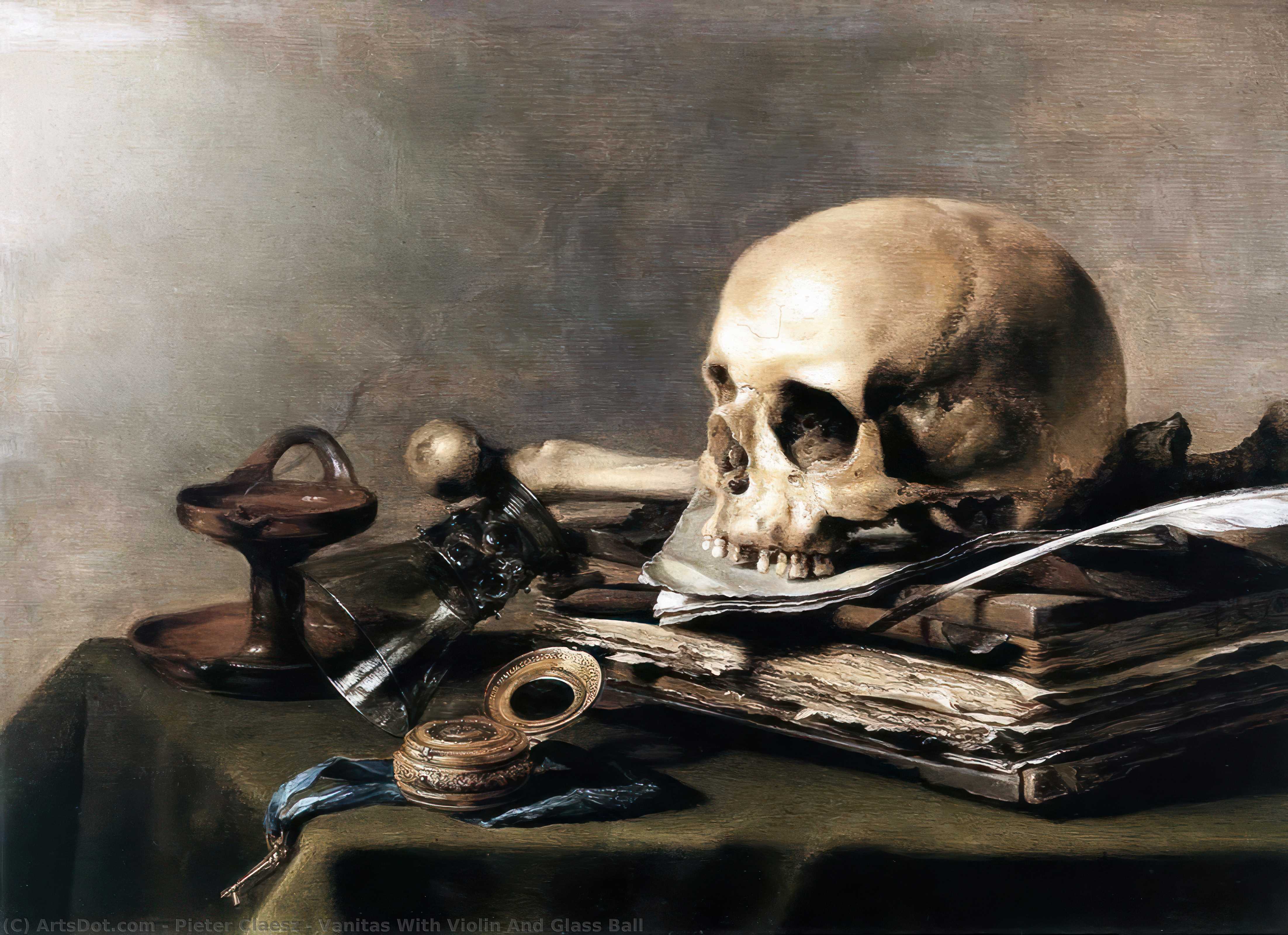 Vanitas With Violin And Glass Ball — Pieter Claesz