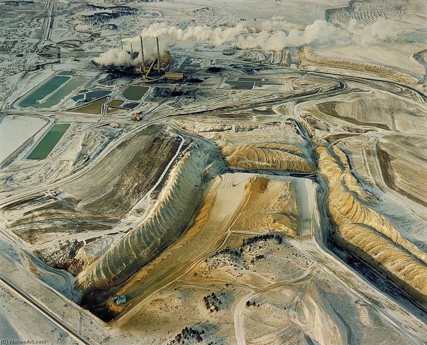 Coal Strip Mine, Power Plant And Waste Ponds. January, 1984 From The Series Colstrip, Montana 1982 1985 — David T Hanson