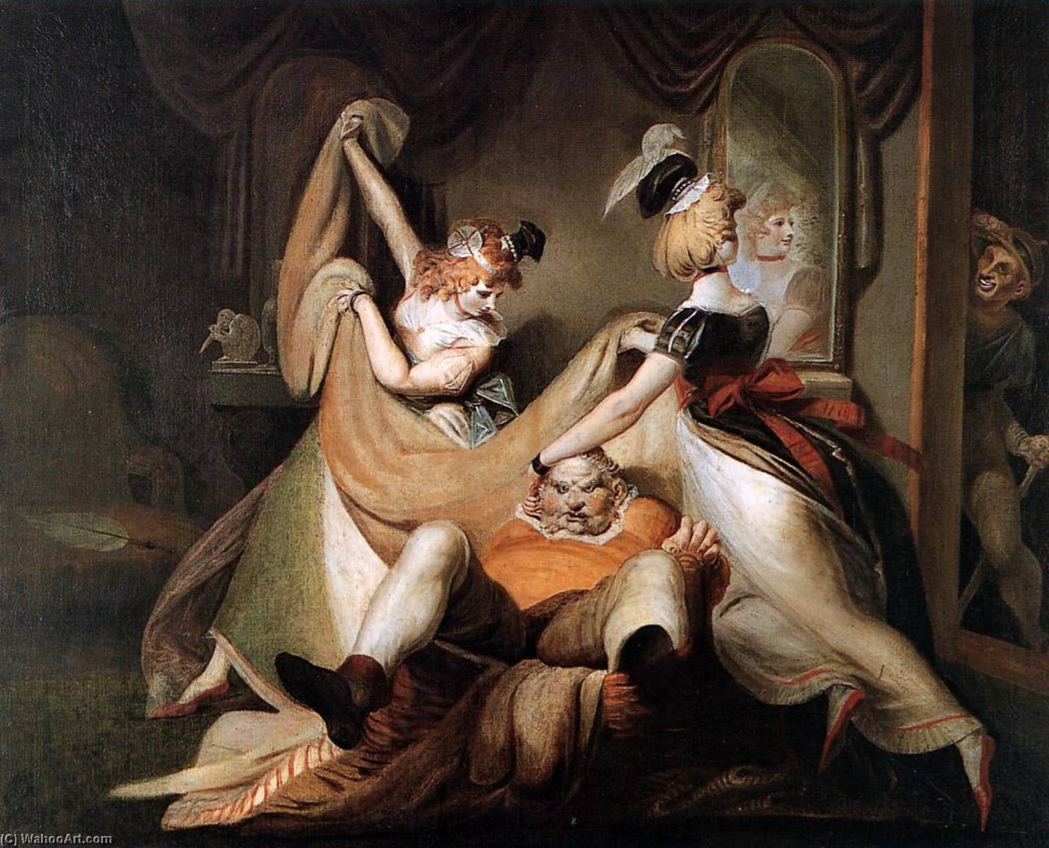 Deutsch Fallstaff Im Wäschekorb. Español Falstaff En La Cesta. English Falstaff In Laundry Basket — Johann Heinrich Füssli