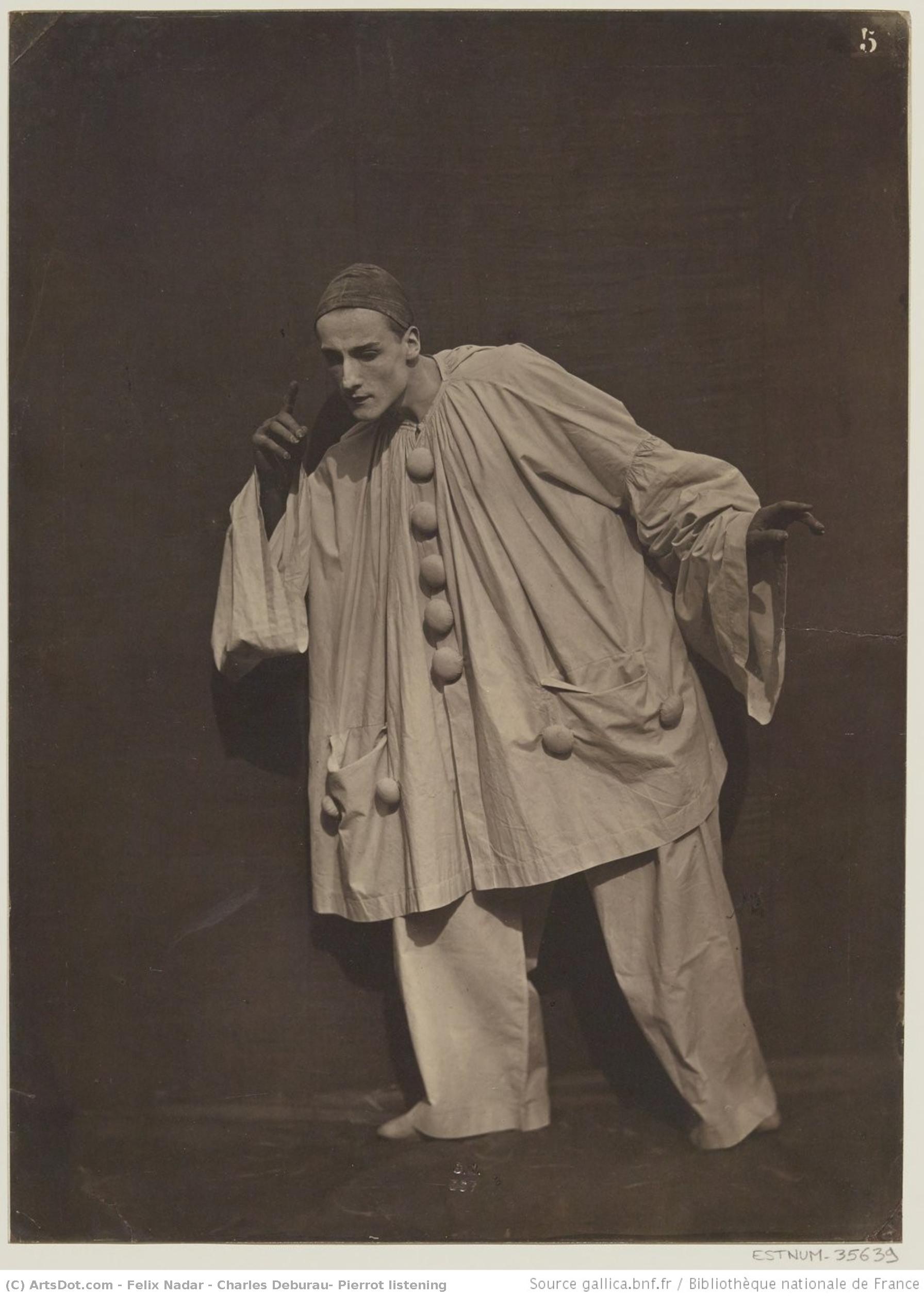 Charles Deburau, Pierrot Listening — Félix Nadar