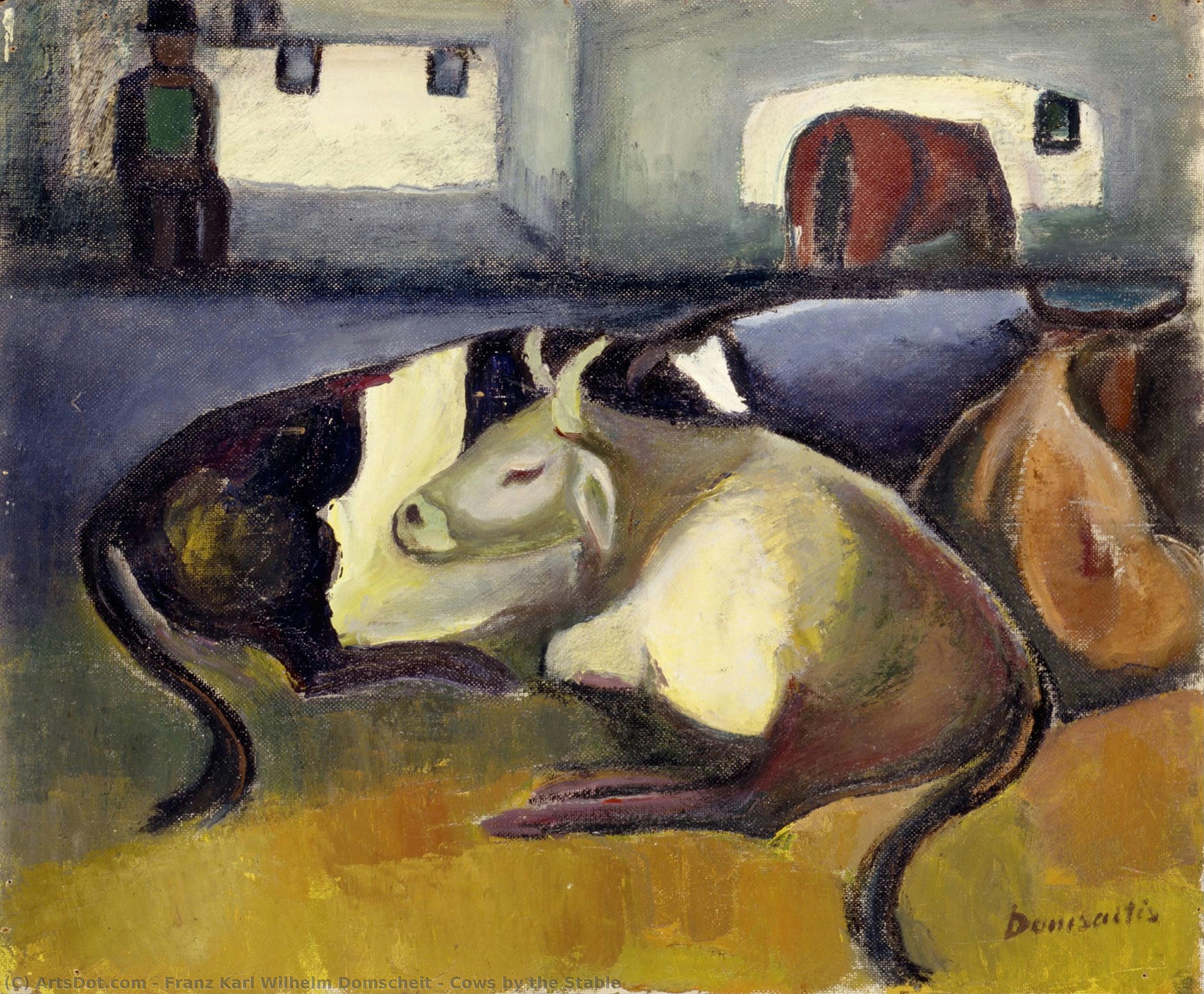 Cows By The Stable — Franz Karl Wilhelm Domscheit