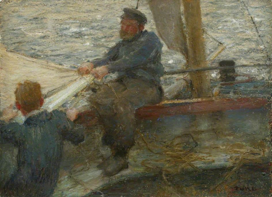 Reefing The Mainsail (sketch) — Хенри Скот Тук