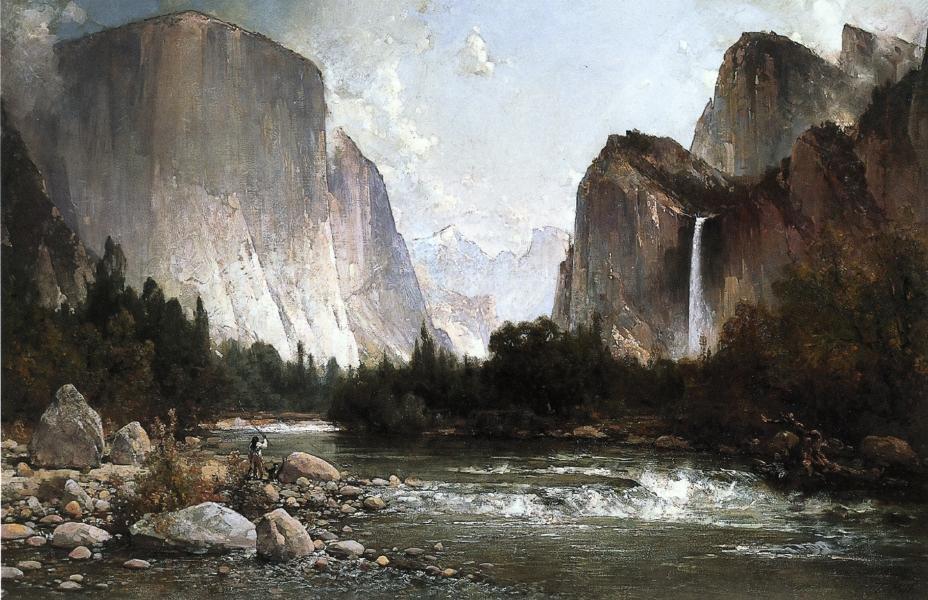 Piute Fishing On The Merced River, Yosemite Valley — Thomas Hill