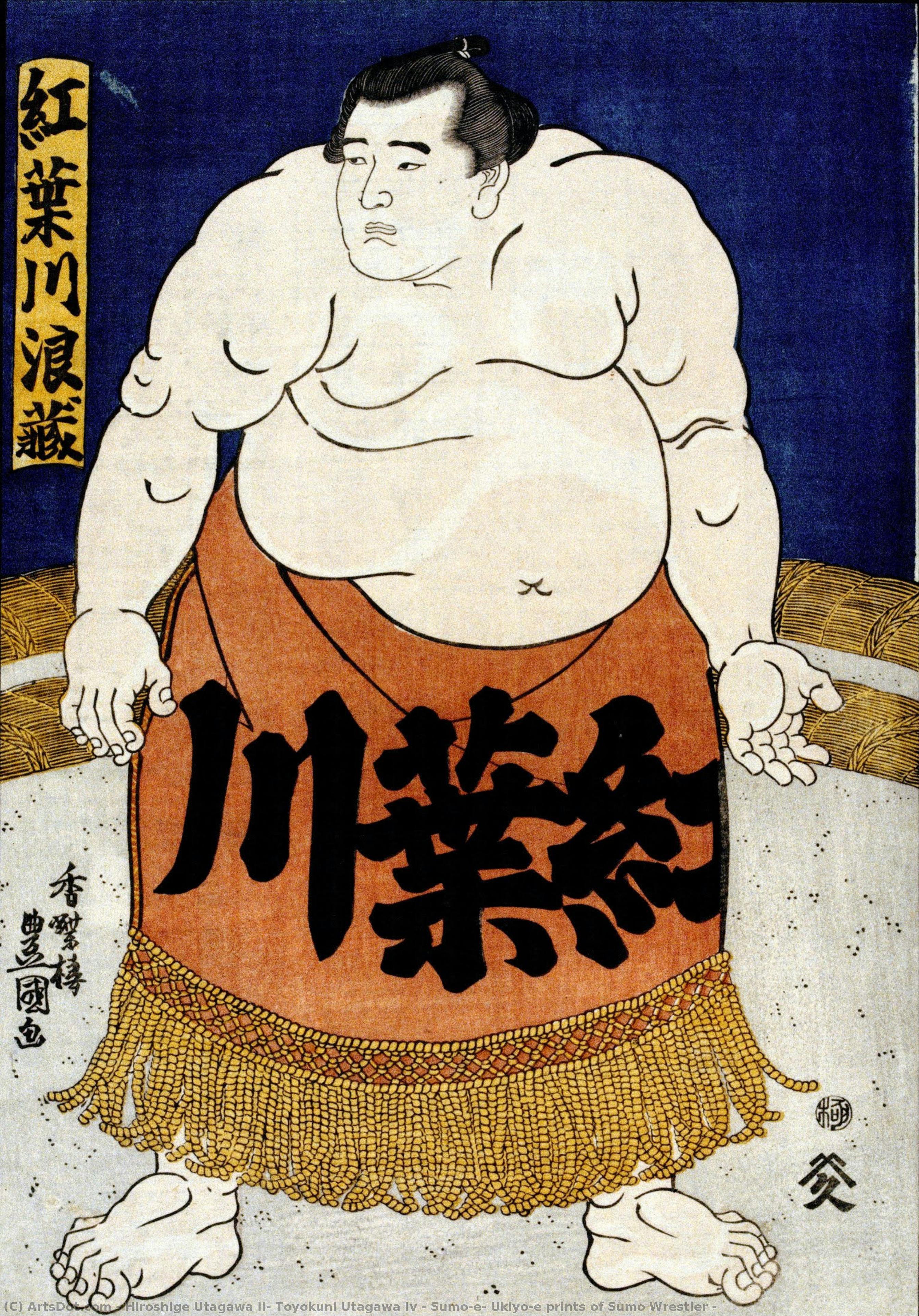Sumo-e, Ukiyo-e Prints Of Sumo Wrestler — Hiroshige Utagawa Ii, Toyokuni Utagawa Iv